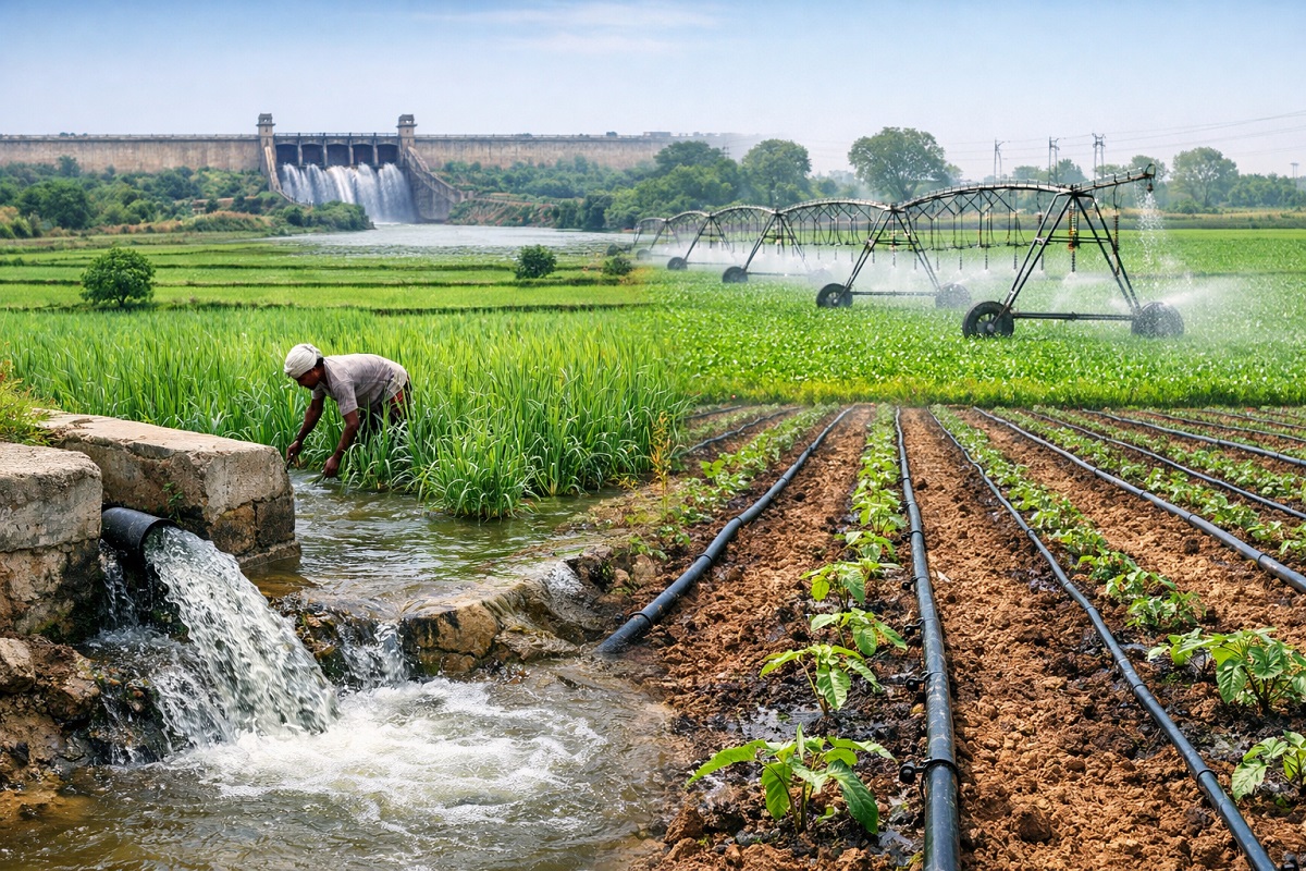 Irrigation systems used in Indian agriculture fields